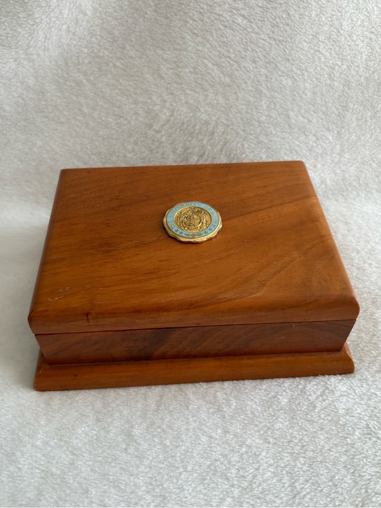 Other - Wooden music box with University of Maine brass medallion